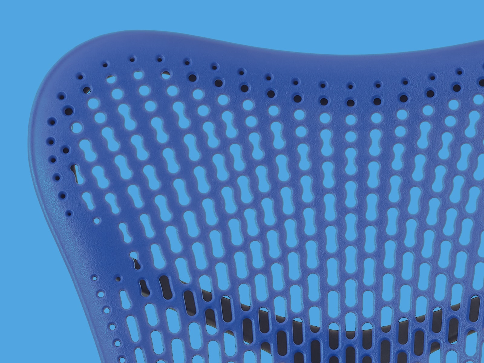 Close view of the Herman Miller Mirra 2 TriFlex polymer back