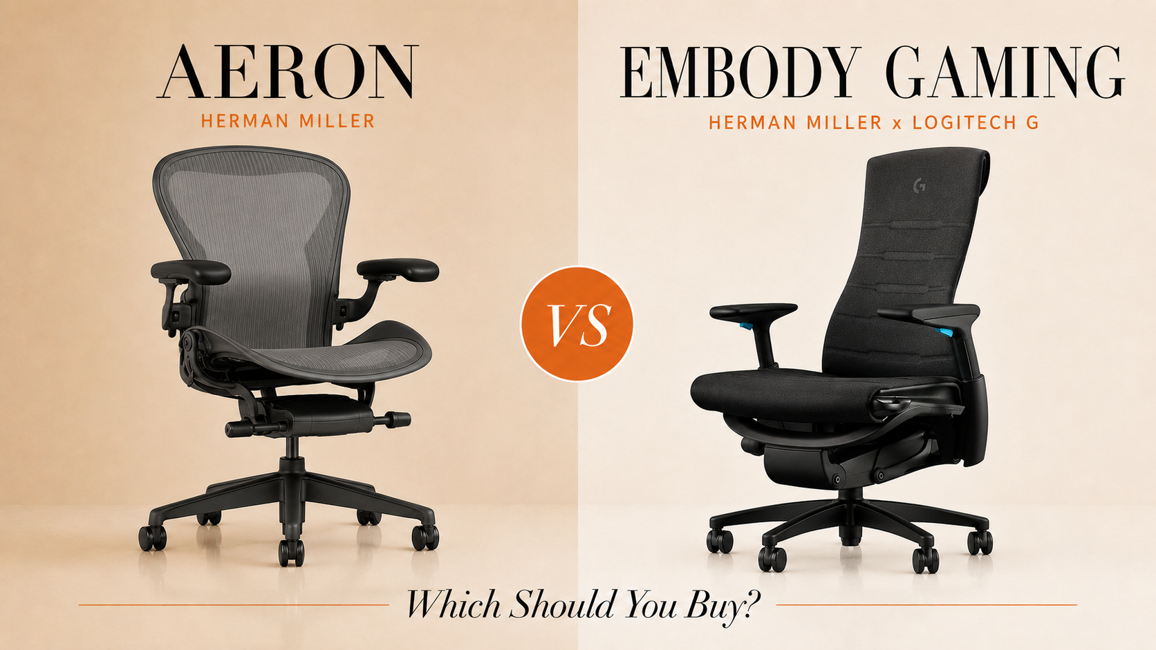 Herman Miller Aeron vs Herman Miller x Logitech G Embody Gaming Chair: Which Should You Buy?