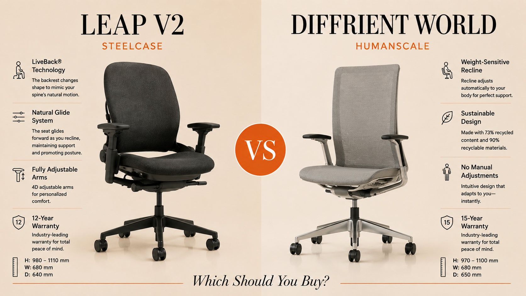Steelcase Leap V2 vs Humanscale Diffrient World: Which Should You Buy?