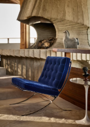 Orange Barcelona Chair And Ottoman Knoll Barcelona Chairs And Footstool By Ludwig Mies Van Der Rohe - consumerthai