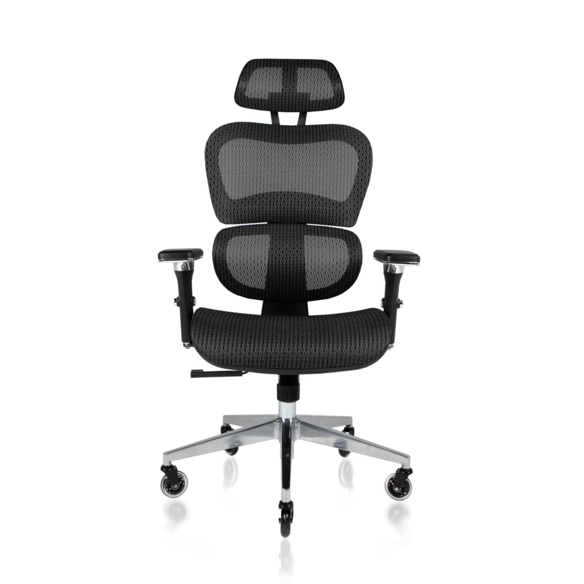 Nouhaus Ergo3D ergonomic mesh office chair (black), front view