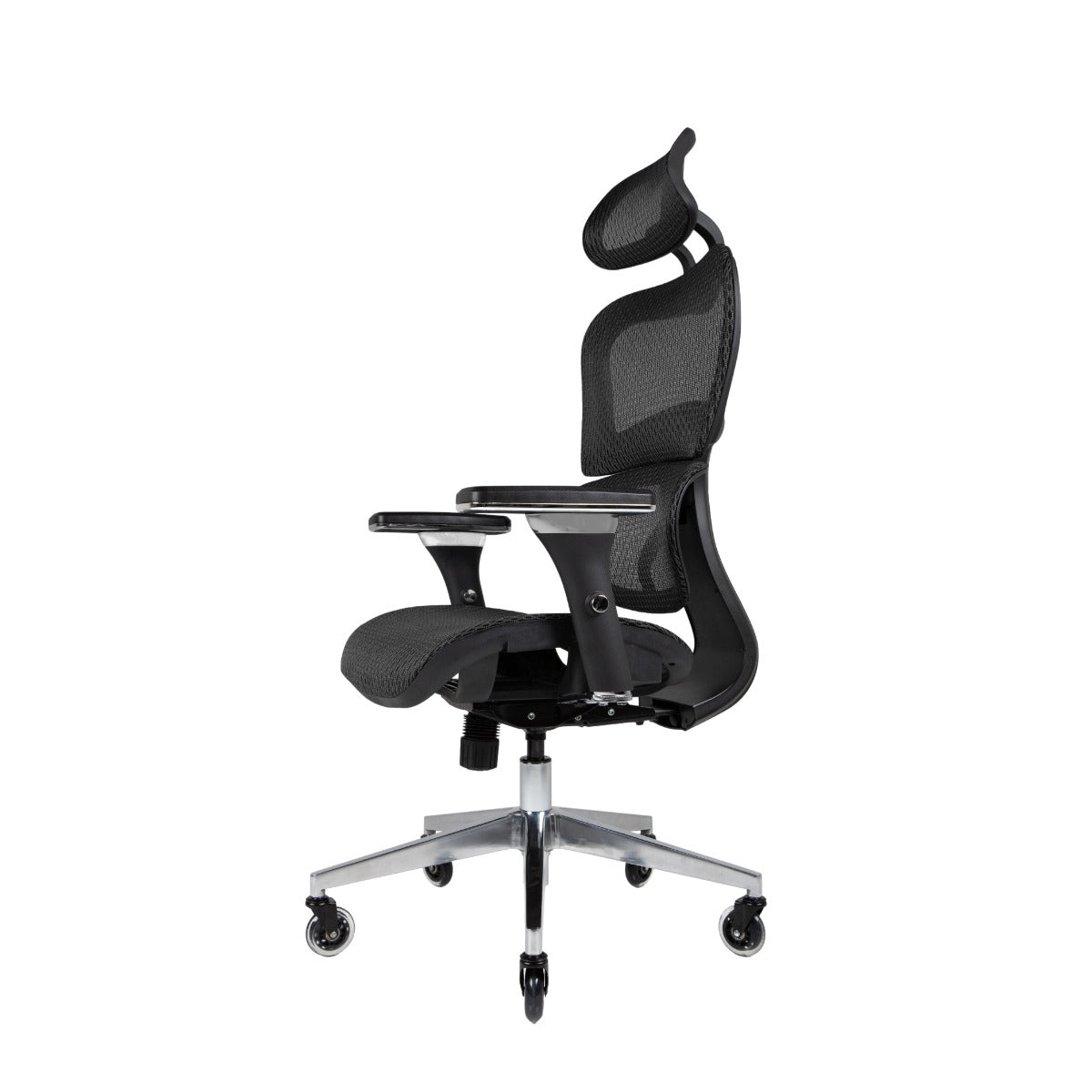 Nouhaus Ergo3D ergonomic mesh office chair (black), side profile