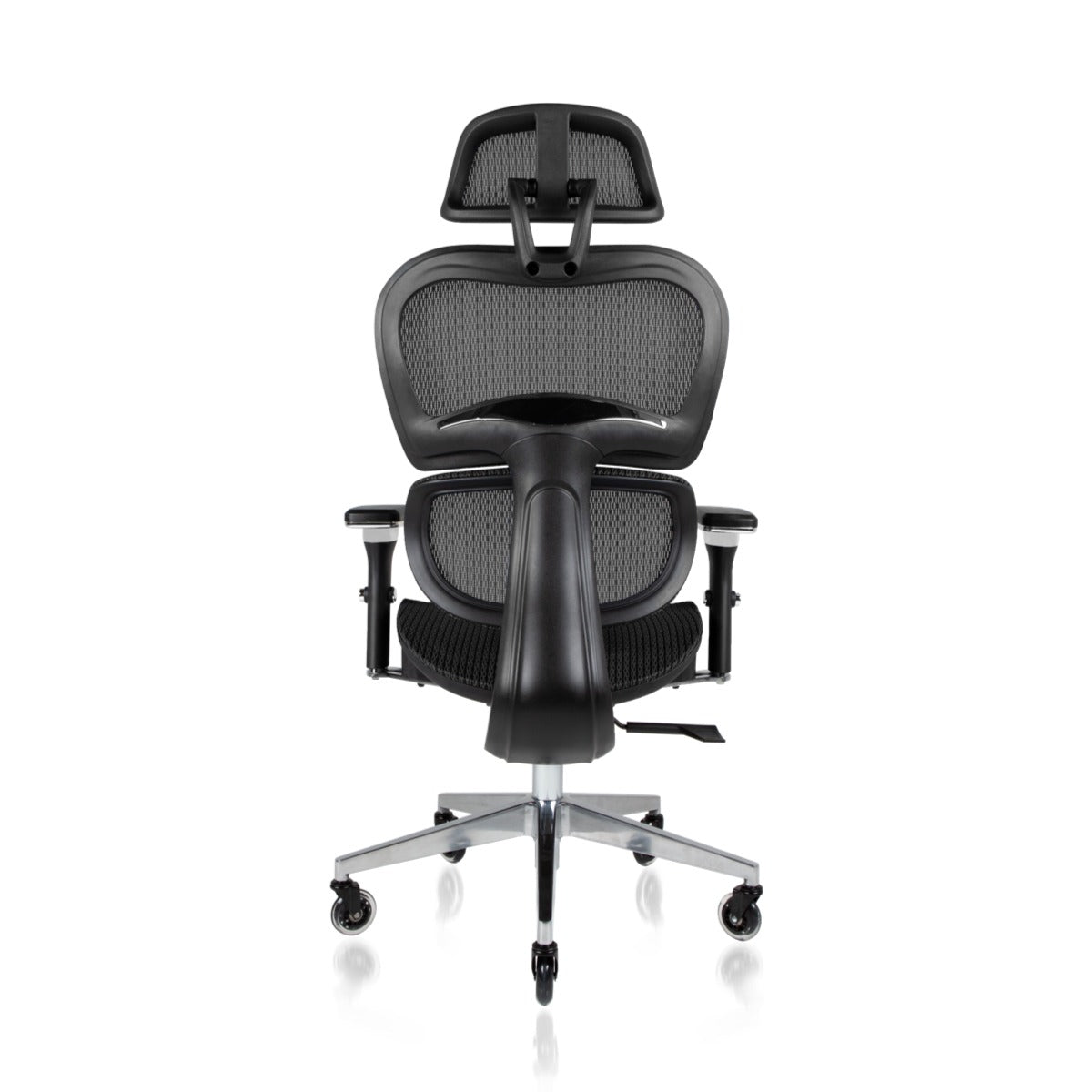 Nouhaus Ergo3D ergonomic mesh office chair (black), back view